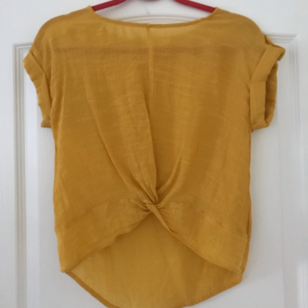 Knot Front Yellow Blouse